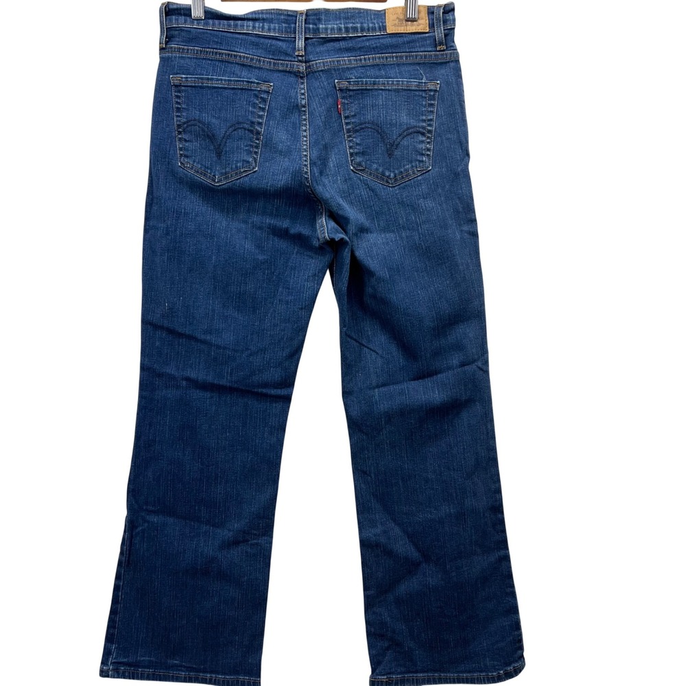 Levi's 512 Perfectly Slimming Bootcut Jeans Womens 12 Short Blue Stretch MidRise